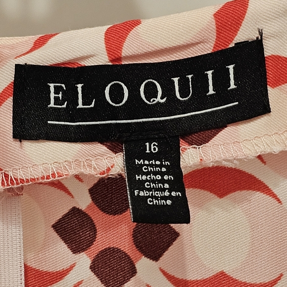 Eloquii LS Mini V-Neck Geometric Print Dress, EUC, Size 16 (XL) - Picture 3 of 6
